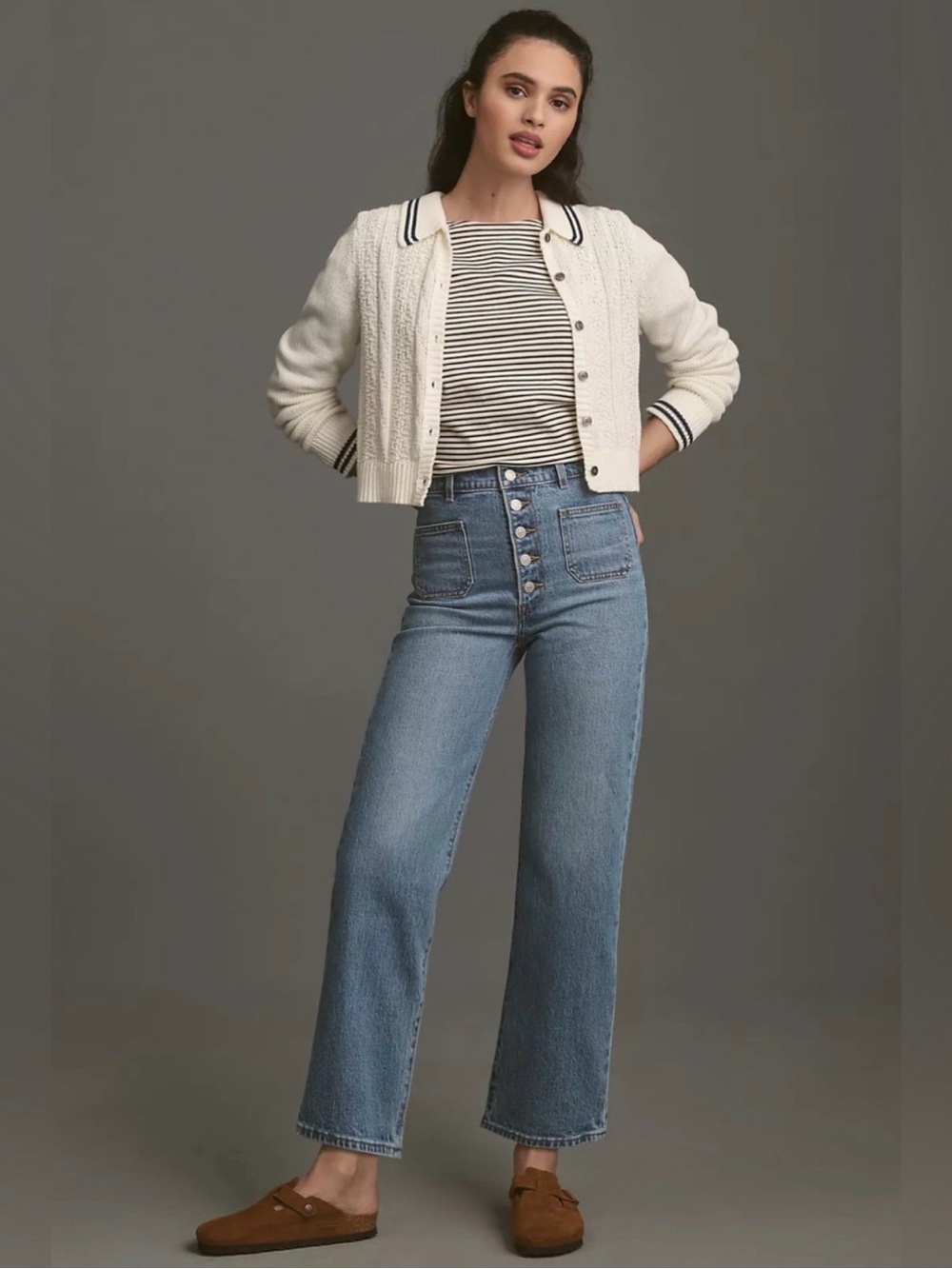 Levi's Button-Fly Ankle Jeans — Light Blue
